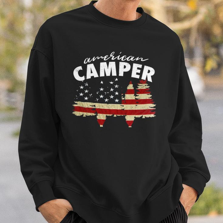American Camper US Flag Patriotic Camping Sweatshirt Gifts for Him