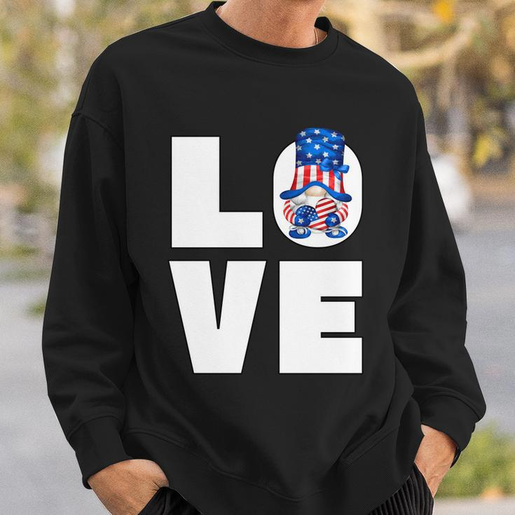 American Flag Heart For Patriotic Mom Cute 4Th Of July Gnome Gift Sweatshirt Gifts for Him