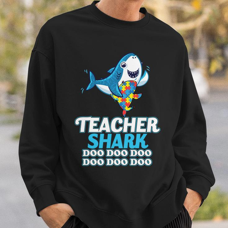 Autism Teacher Shark Sweatshirt Gifts for Him