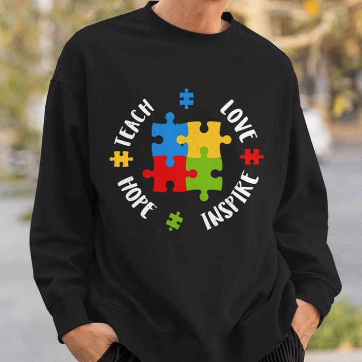 Autism Teacher Teach Love Hope Inspire Tshirt Sweatshirt Gifts for Him