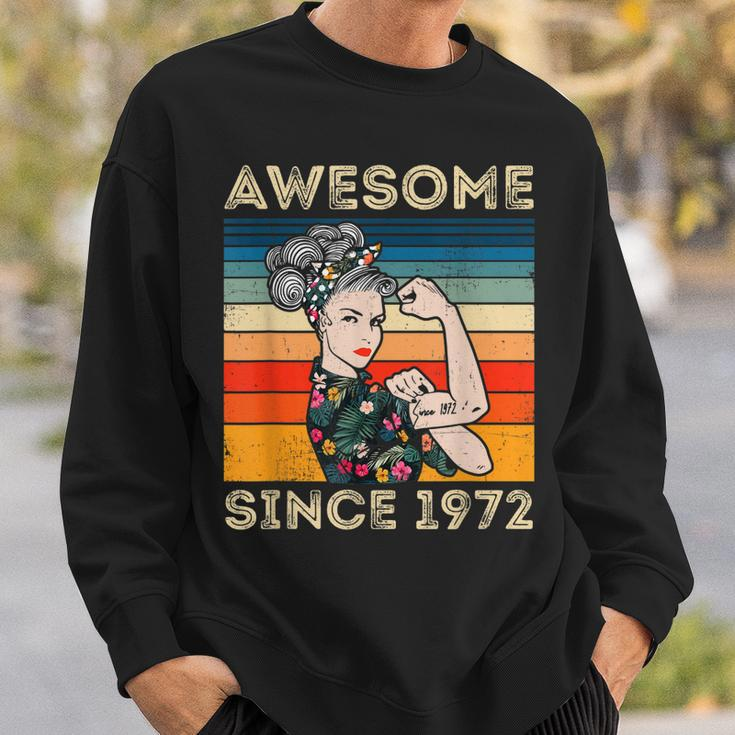 Awesome Since 1972 40Th Birthday Gifts 50 Years Old Vintage Sweatshirt Gifts for Him