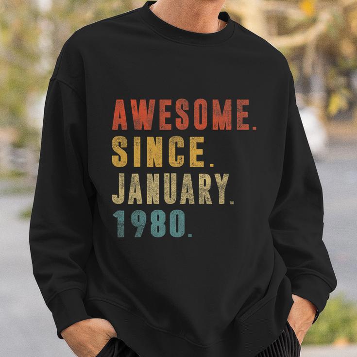 Awesome Since January 1980 42Nd Birthday Gift 42 Year Old Sweatshirt Gifts for Him