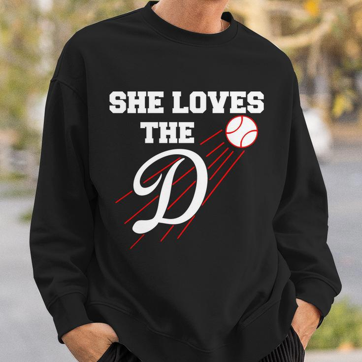 Baseball She Loves The D Los Angeles V2 Sweatshirt Gifts for Him