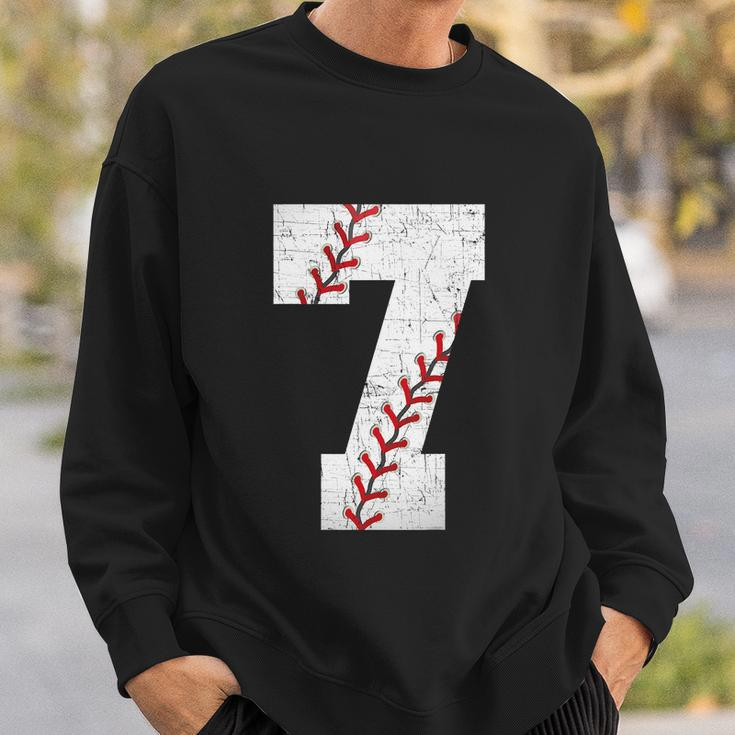 Baseball Softball Lover Seven Years Funy 7Th Birthday Boy Sweatshirt Gifts for Him