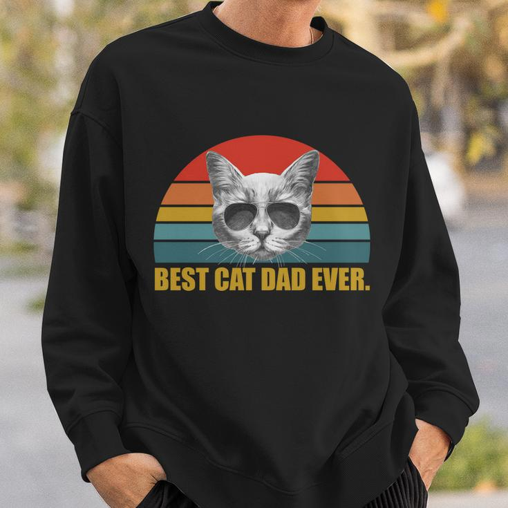 Best Cat Dad Ever Retro Sunset Tshirt Sweatshirt Gifts for Him