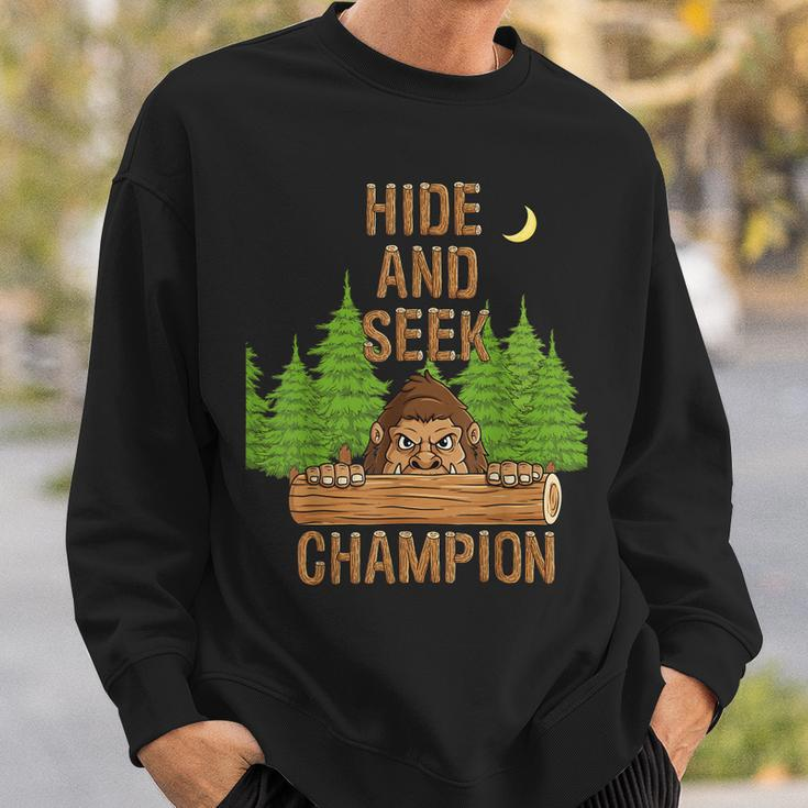 Bigfoot Hide And Seek Champion Funny Sasquatch Forest V2 Sweatshirt Gifts for Him