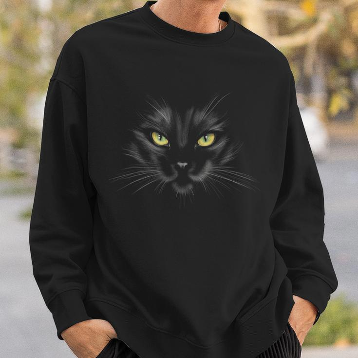 Black Cat Face Animal Halloween For Men Women Kids Sarcastic Sweatshirt Gifts for Him