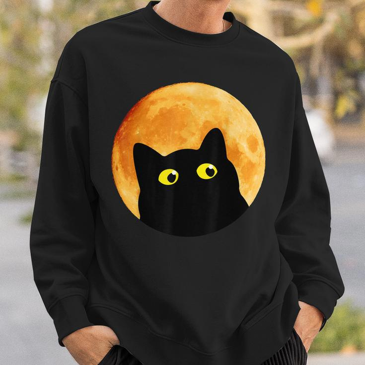 Black Cat Halloween Design Funny Cat Halloween Sweatshirt Gifts for Him