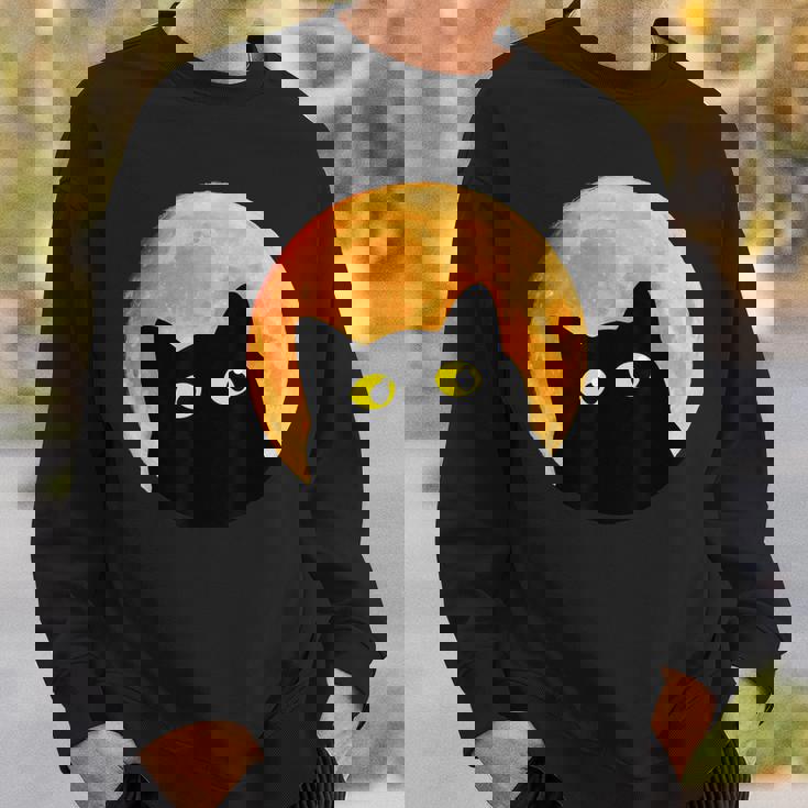 Black Cat Halloween Design Funny Cat Halloween Sweatshirt Gifts for Him