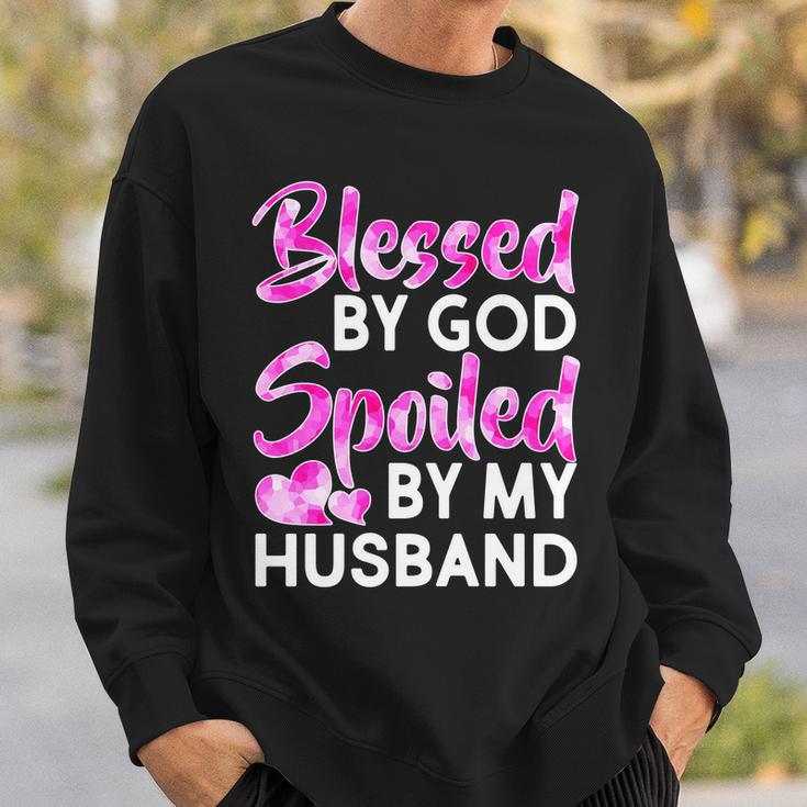 Blessed By God Spoiled By Husband Tshirt Sweatshirt Gifts for Him