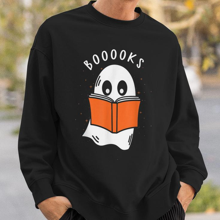 Booooks Ghost Books Halloween Teacher Funny Teacher Sweatshirt Gifts for Him