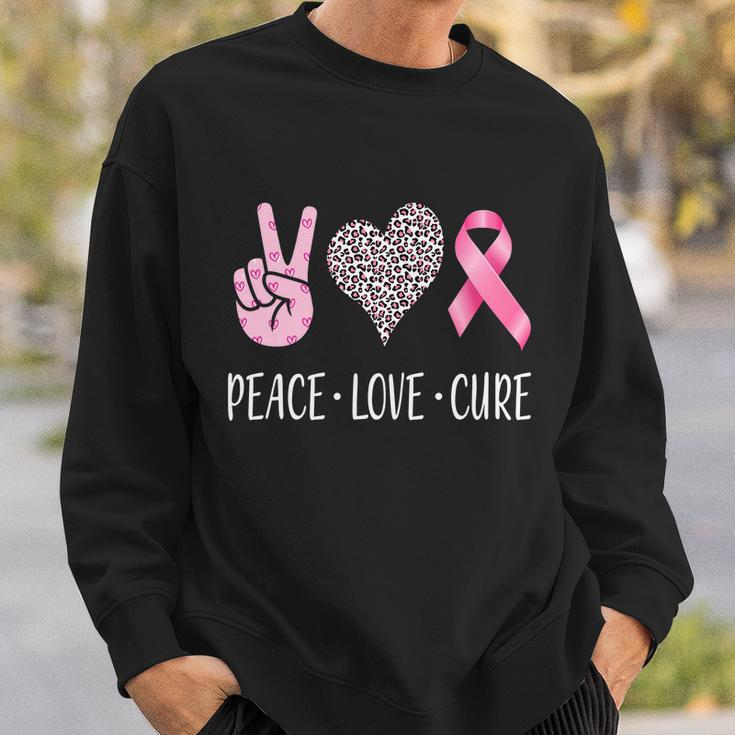 Breast Cancer Awareness Peace Love Cure Tshirt Sweatshirt Gifts for Him