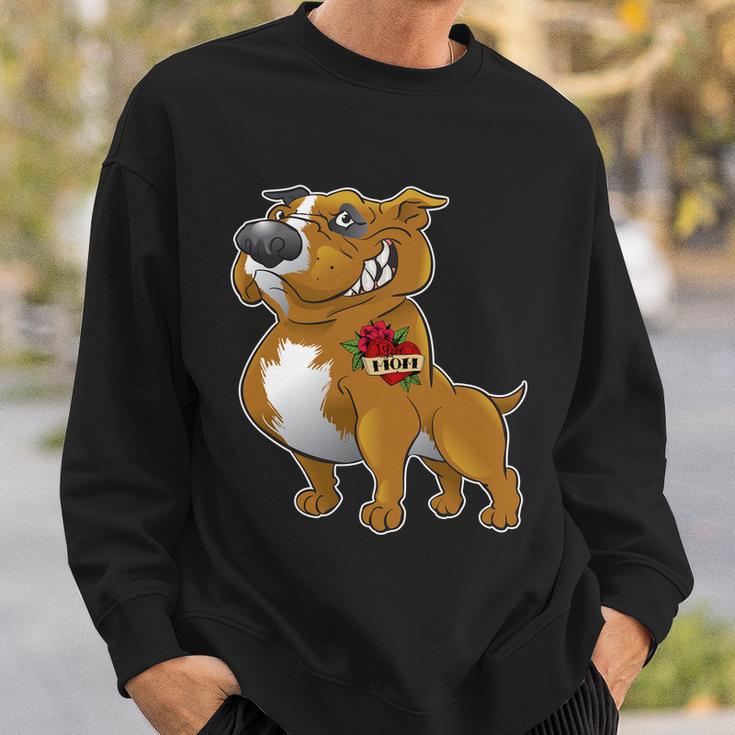 Brown Pitbull I Love Mom Sweatshirt Gifts for Him