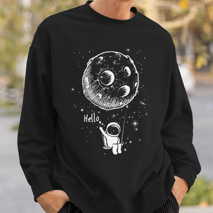 Cartoon Astronaut Moon Swing Tshirt Sweatshirt Gifts for Him