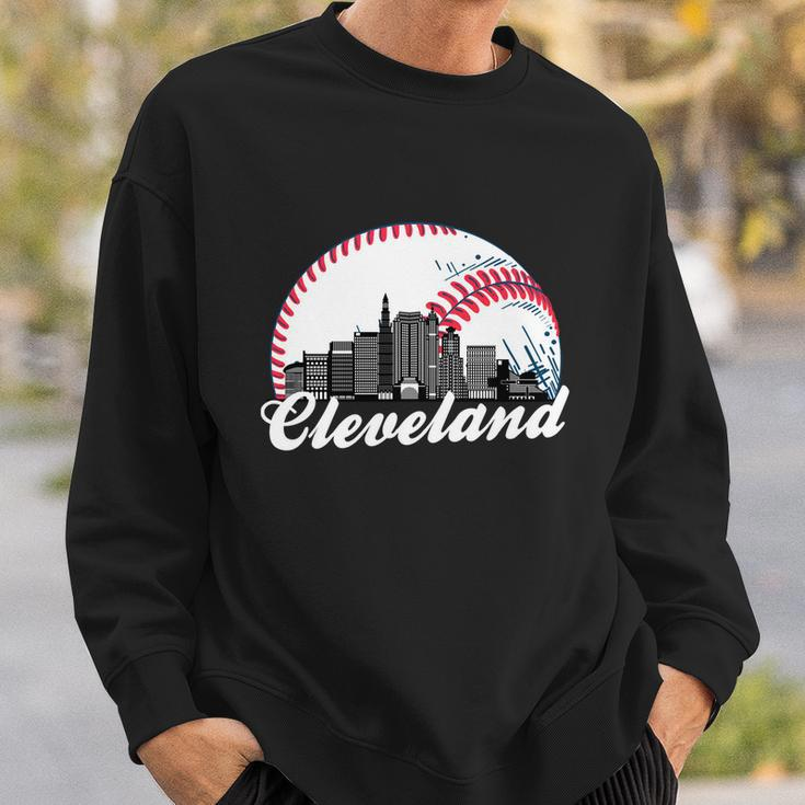 Cleveland Baseball Skyline Retro Tshirt Sweatshirt Gifts for Him