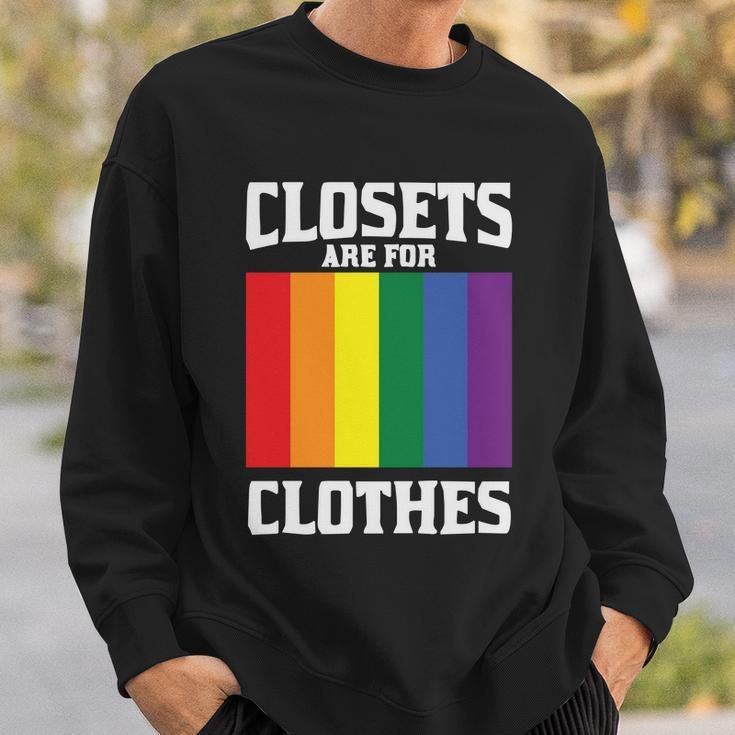 Closets Are For Clothes Lgbt Gay Pride Lesbian Bisexual Ally Quote Sweatshirt Gifts for Him