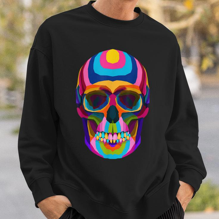 Colorful Sugar Skeleton Scull Halloween Party Costume Sweatshirt Gifts for Him