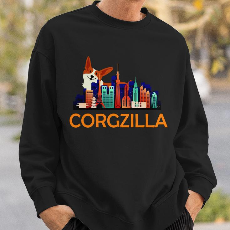 Corgzilla Funny Corgi Dog Sweatshirt Gifts for Him
