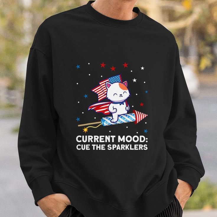 Current Mood Cue The Sparklers 4Th Of July Sweatshirt Gifts for Him