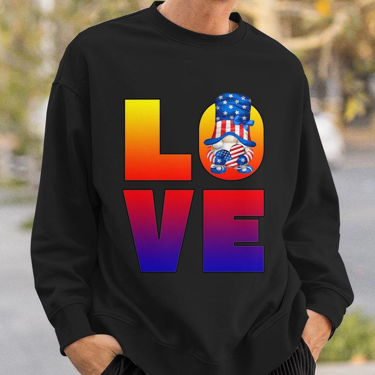 Cute American Flag Heart 4Th Of July Gnome For Patriotic Mom Funny Gift Sweatshirt Gifts for Him