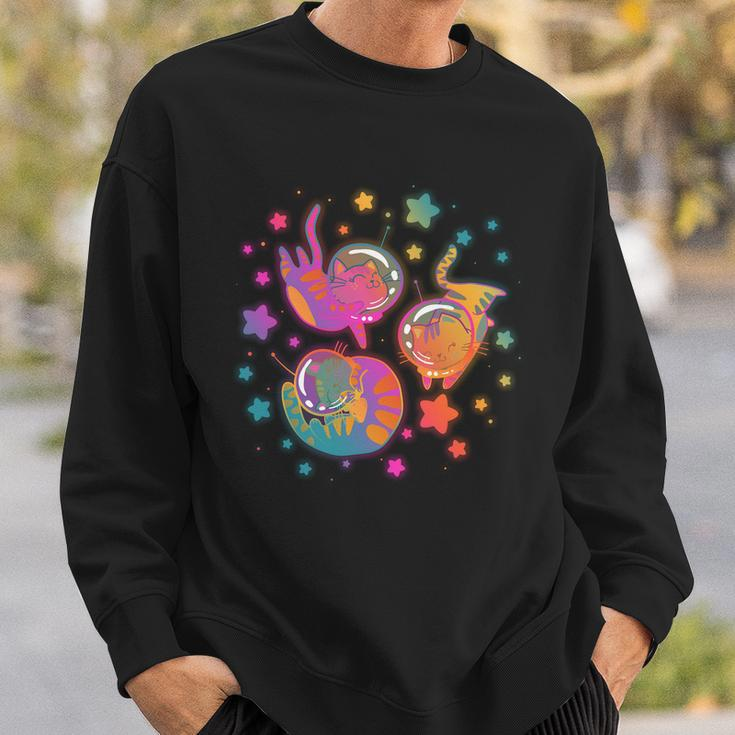 Cute Funny Astronaut Space Kitty Cats Sweatshirt Gifts for Him