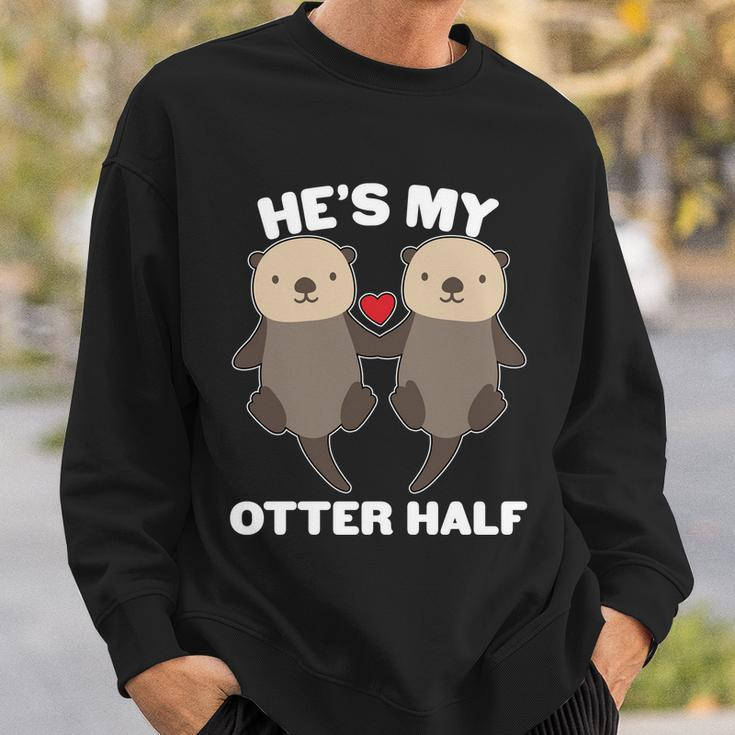 Cute Hes My Otter Half Matching Couples Shirts Graphic Design Printed Casual Daily Basic Sweatshirt Gifts for Him