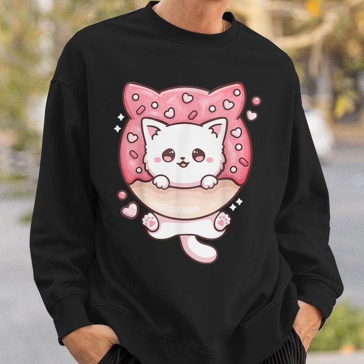 Cute Kawaii Cats Donut Anime Lover Otaku Funny Cats Japanese Men Women Sweatshirt Graphic Print Unisex Gifts for Him