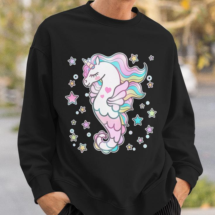 Cute Unicorn Seahorse Unimaid Sweatshirt Gifts for Him