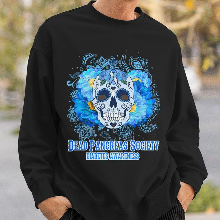 Dead Pancreas Society Diabetes Awareness Sugar Skull Sweatshirt Gifts for Him