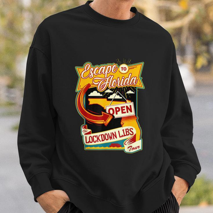 Desantis Escape To Florida The Lockdown Libs Both Sides Gift Sweatshirt Gifts for Him