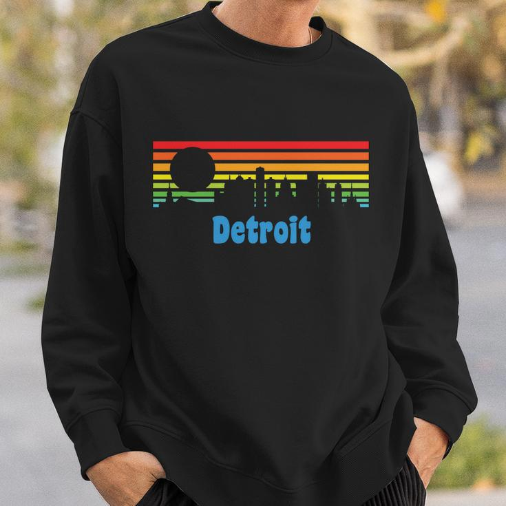 Detroit Retro Skyline Sweatshirt Gifts for Him