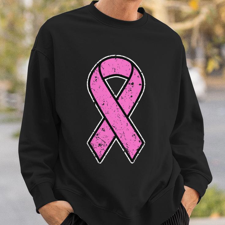 Distressed Breast Cancer Awareness Pink Ribbon Tshirt Sweatshirt Gifts for Him