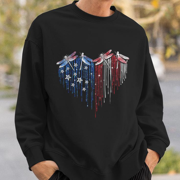 Dragonfly 4Th Of July Usa Flag America Patriotic Usa Sweatshirt Gifts for Him