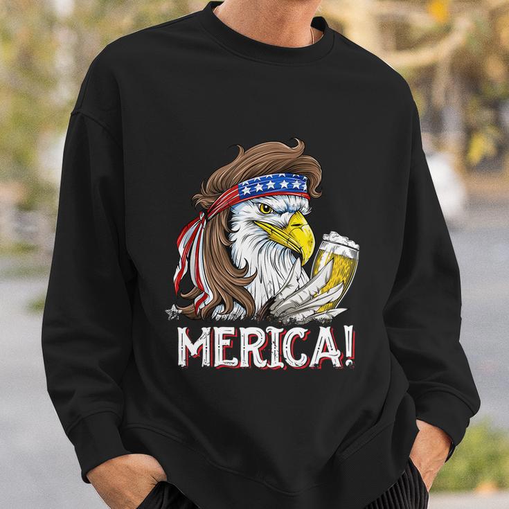 Eagle Mullet 4Th Of July Beer Usa American Flag Merica Meaningful Gift Sweatshirt Gifts for Him