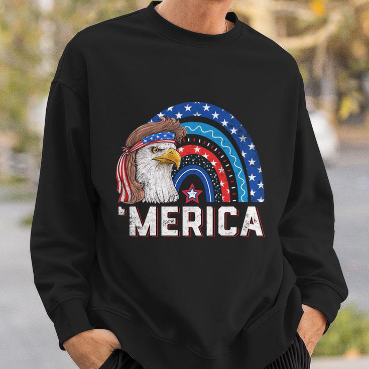 Eagle Mullet 4Th Of July Rainbow Usa American Flag Merica Gift Sweatshirt Gifts for Him