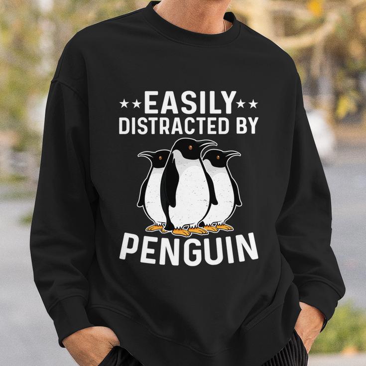 Easily Distracted By Penguins Gentoo Adelie Penguin Lovers Gift Sweatshirt Gifts for Him