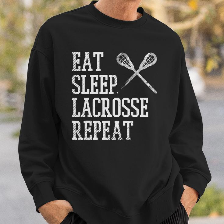 Eat Sleep Lacrosse Repeat Funny Lax Player Men Women Kids Sweatshirt Gifts for Him