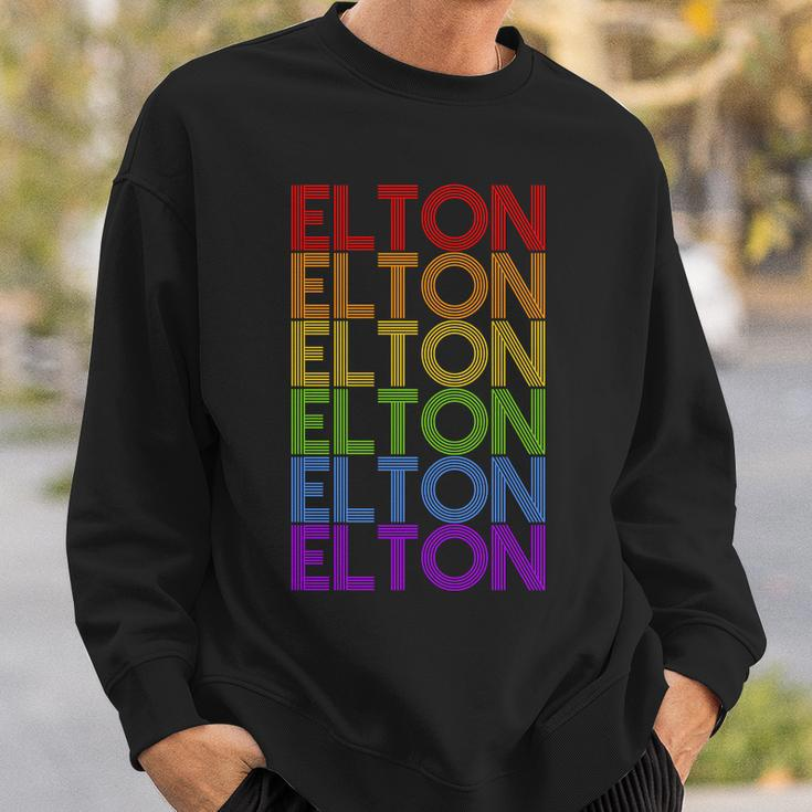 Elton Wordmark Pattern Retro Style Sweatshirt Gifts for Him