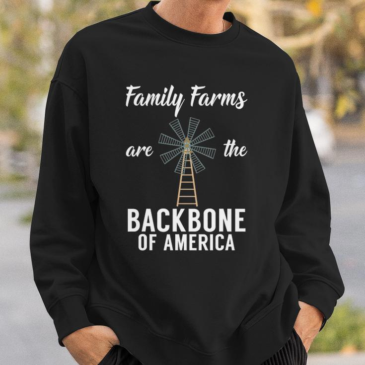 Family Farms Are The Backbone Of America Farm Lover Farming Sweatshirt Gifts for Him