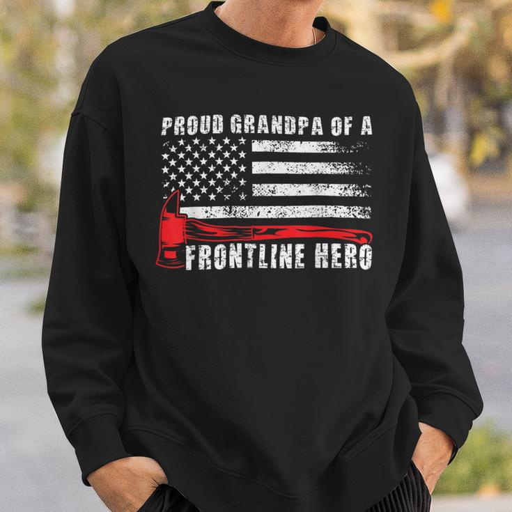 Firefighter Proud Firefighter Grandpa Of A Hero Fireman Grandpa V2 Sweatshirt Gifts for Him