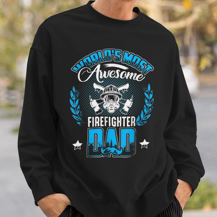 Firefighter Proud Worlds Awesome Firefighter Dad Cool Dad Fathers Day V2 Sweatshirt Gifts for Him
