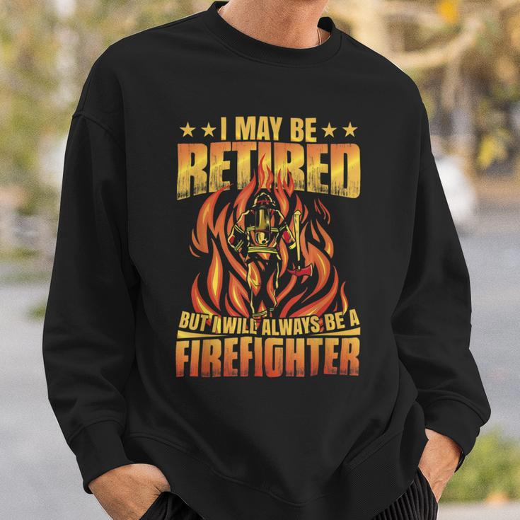 Firefighter Retired Firefighter Fire Truck Grandpa Fireman Retired V2 Sweatshirt Gifts for Him