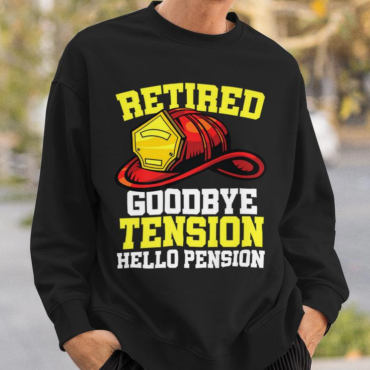 Firefighter Retired Goodbye Tension Hello Pension Firefighter Sweatshirt Gifts for Him