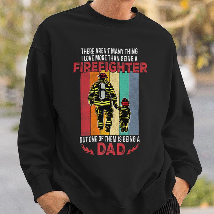 Firefighter Retro Vintage Father And Son Firefighter Dad Fathers Day V2 Sweatshirt Gifts for Him