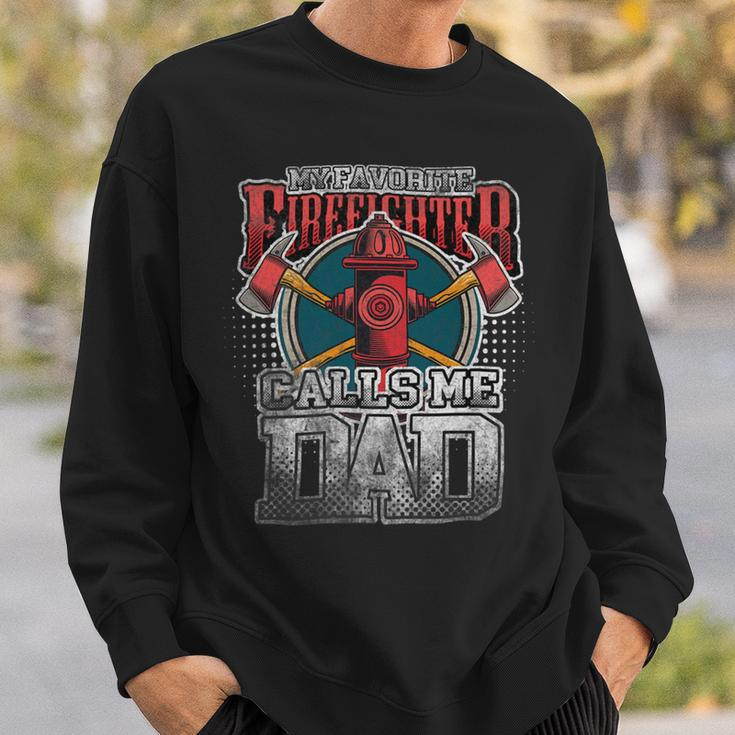 Firefighter Vintage My Favorite Firefighter Calls Me Dad Fathers Day V3 Sweatshirt Gifts for Him