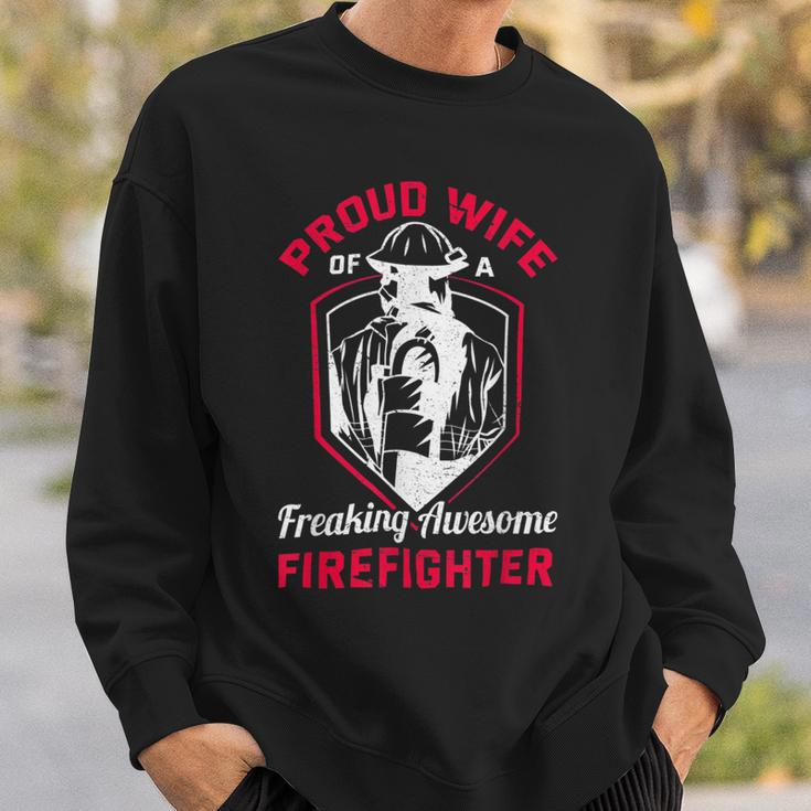 Firefighter Wildland Fireman Volunteer Firefighter Wife Fire Department V2 Sweatshirt Gifts for Him