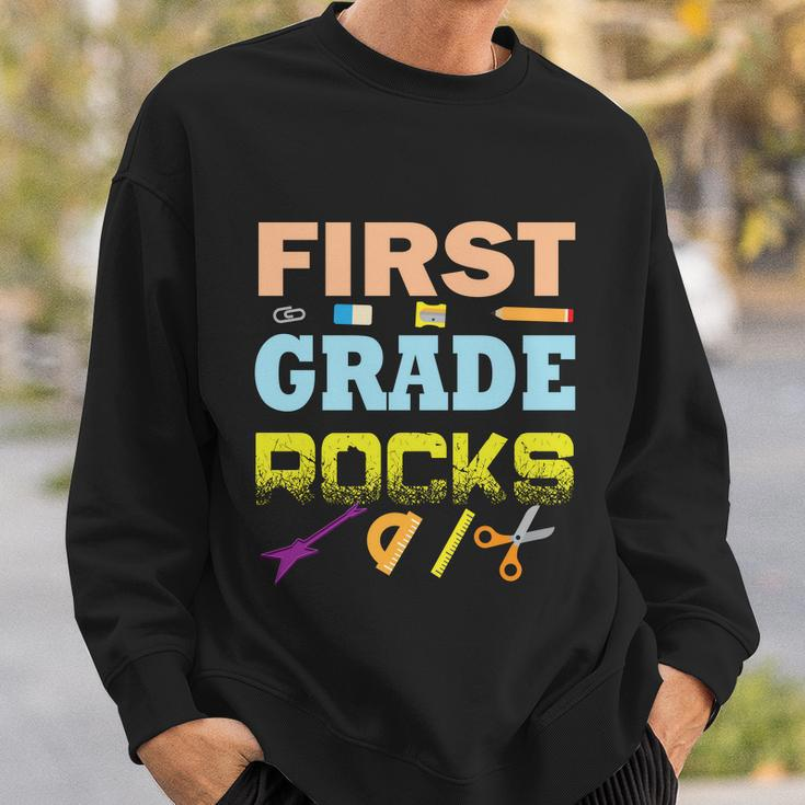 First Grade Rocks Funny School Student Teachers Graphics Plus Size Shirt Sweatshirt Gifts for Him