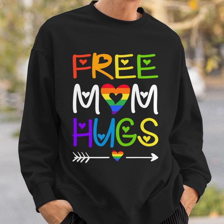 Free Mom Hugs Rainbow Heart Lgbt Pride Month Sweatshirt Gifts for Him