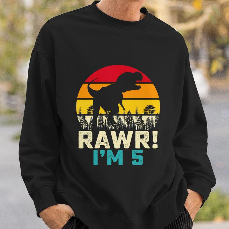 Funny 5 Year Old Boys 5Th Birthday DinosaurRex Rawr Im Sweatshirt Gifts for Him