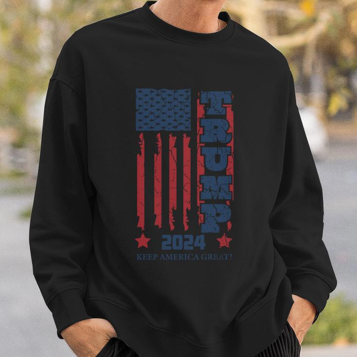 Funny Anti Biden Donald J Trump Distressed Flag Pocket Sweatshirt Gifts for Him